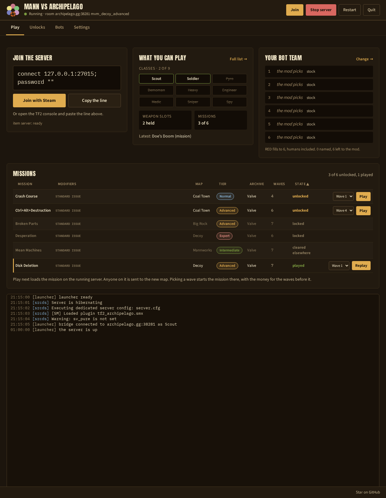 The Play tab