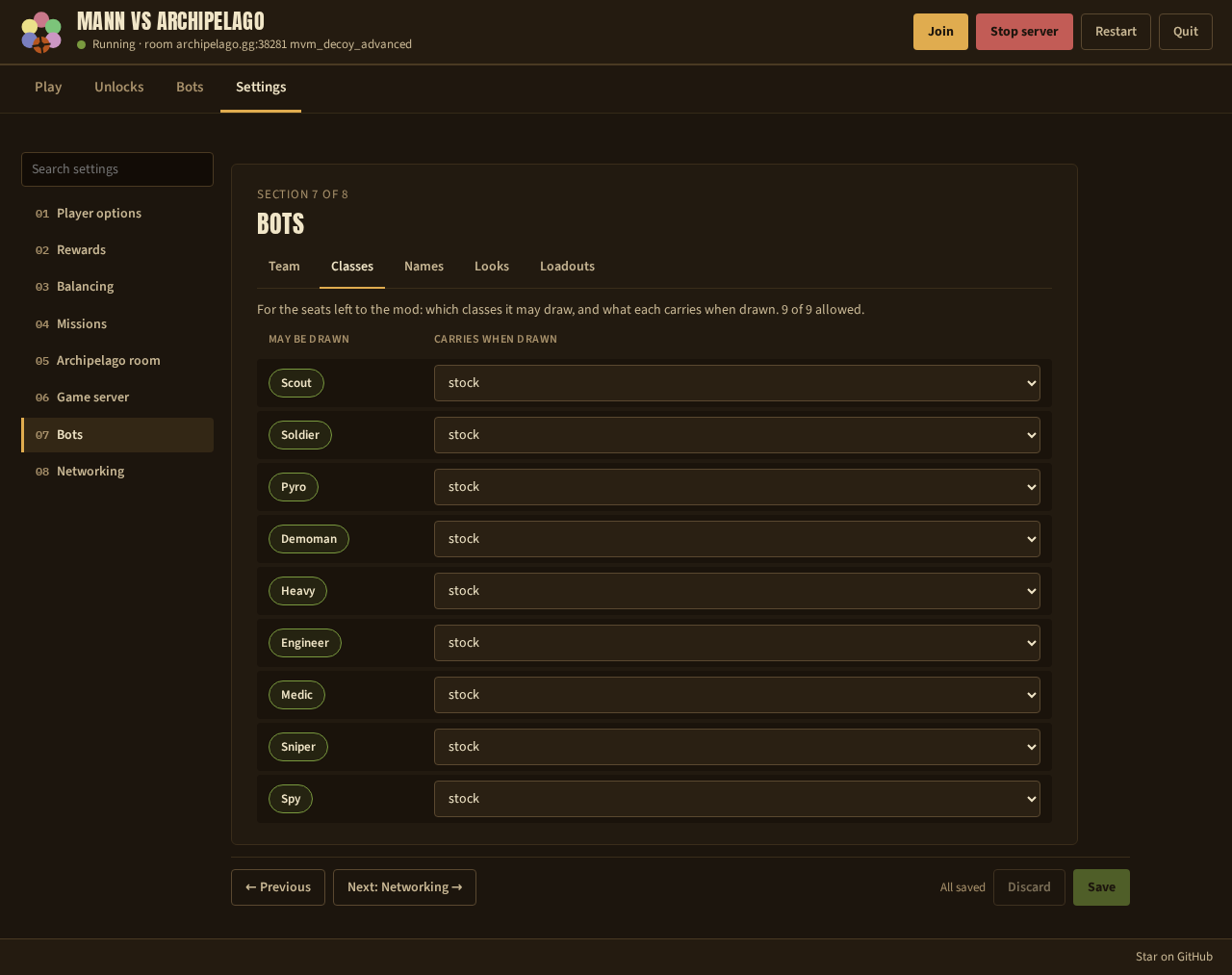 Bots, Classes