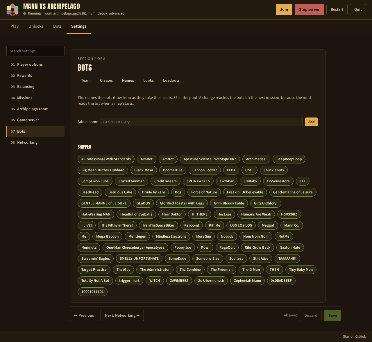 Bots, Names